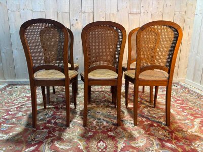 Series of 6 louis XVI style canne chairs