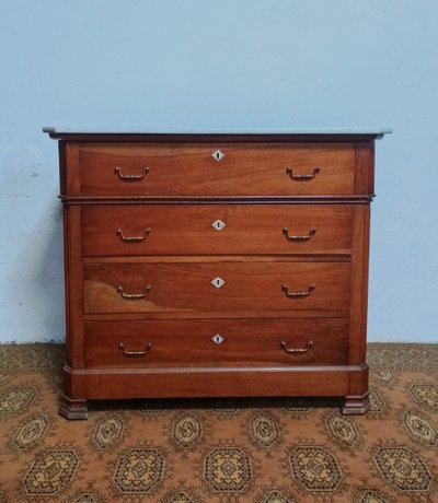 Commode secrétaire Louis Philippe en noyer