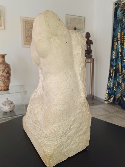 stone bust sculpture signed E.SERANE 19th century