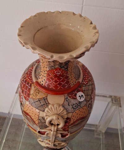 Vaso giapponese molto grande del XIX secolo, autentico KYOTO SATSUMA