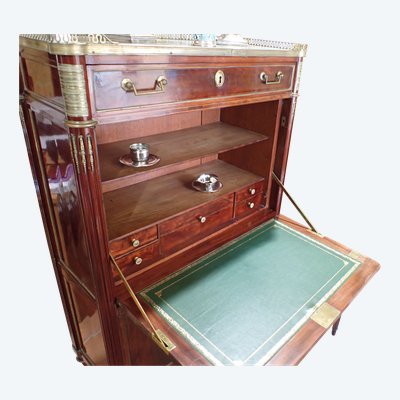 Mahogany secretary stamped Papst