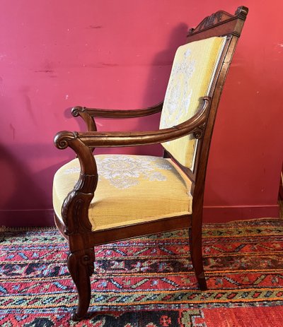 Pair of mahogany armchairs, Charles X period