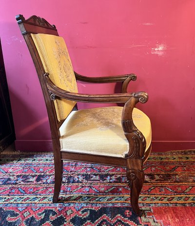 Pair of mahogany armchairs, Charles X period