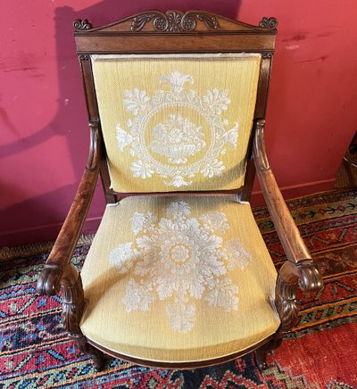 Pair of mahogany armchairs, Charles X period