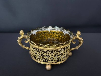 Gilt Brass and Cut Crystal Jardiniere – 19th Century