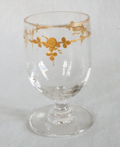 Service à liqueur d'époque Napoléon III en cristal de Baccarat rehaussé d'or fin