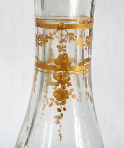 Servizio da liquore del periodo Napoleone III in cristallo Baccarat impreziosito da oro fino