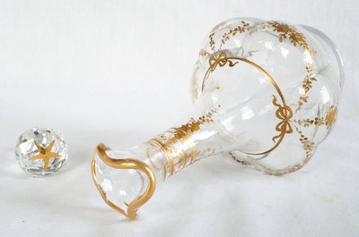 Servizio da liquore del periodo Napoleone III in cristallo Baccarat impreziosito da oro fino