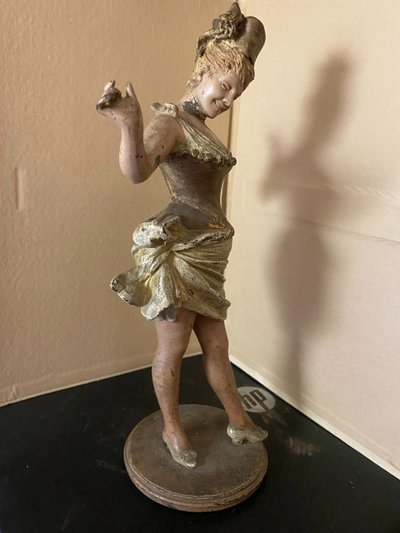  Charmante statuette de Vienne "La coquette frileuse baigneuse " vers 1900 époque Art nouveau