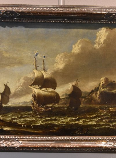 Marco Ricci (belluno, 1676 - Venise, 1730) Attribuable Marina Avec Voiliers