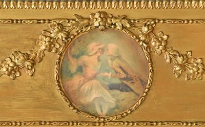 Louis XVI-style trumeau in wood and gilded stucco