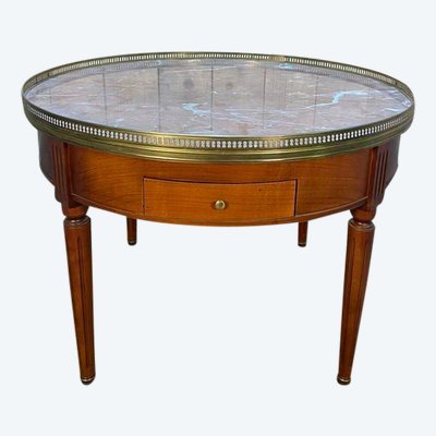 Table basse bouillotte de style Louis XVI marbre rose 