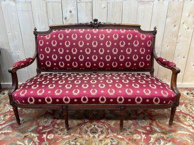 LOUIS XVI STYLE BENCH BORDEAUX FASHME