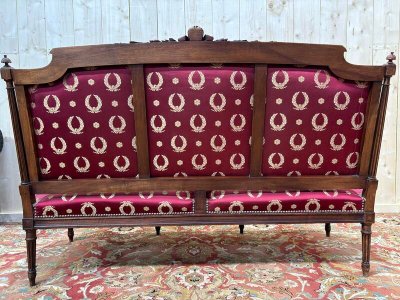 LOUIS XVI STYLE BENCH BORDEAUX FASHME