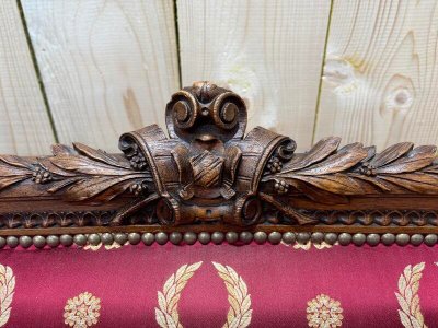 LOUIS XVI STYLE BENCH BORDEAUX FASHME