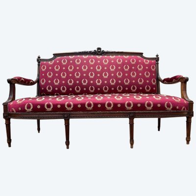 LOUIS XVI STYLE BENCH BORDEAUX FASHME