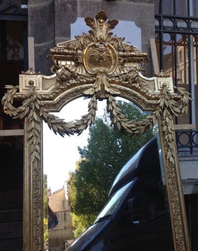 Miroir Napoléon III En Bois Et Stuc Doré 