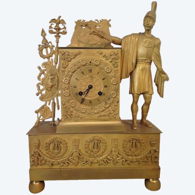 Restauration Period Gilt Bronze Centurion Clock Circa 1820