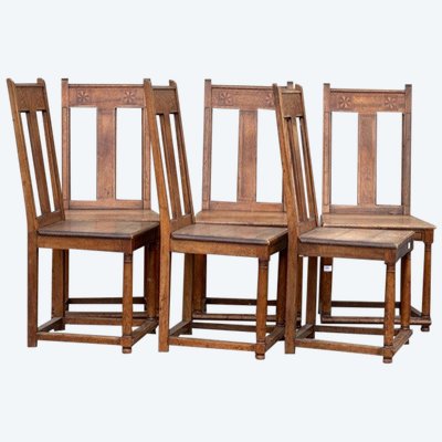 Set of 6 walnut chairs