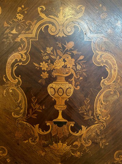 Napoleon III high cabinet, richly inlaid