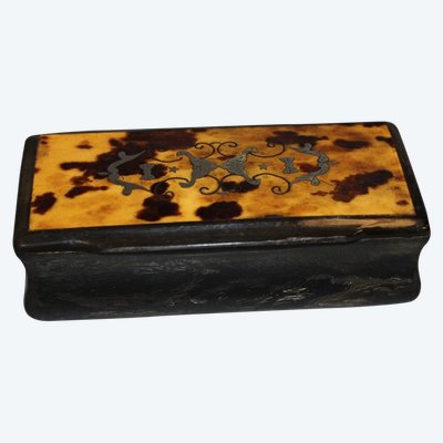 Snuffbox In Horn And Inlay End XIX