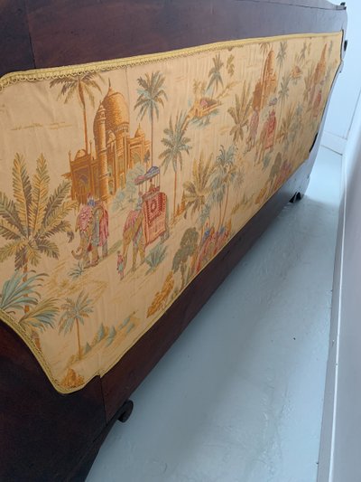 Banquette de style Empire en acajou et placage XIX siècle