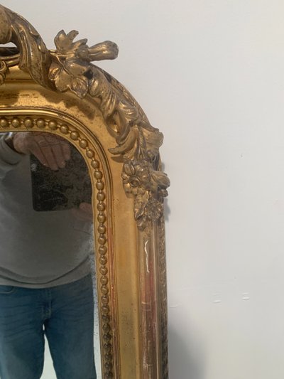 Louis XV style mirror in wood and gilded stucco XIX century