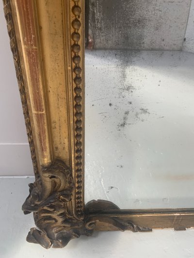 Louis XV style mirror in wood and gilded stucco XIX century