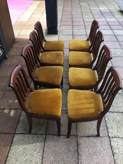 Eight 19th-century mahogany chairs