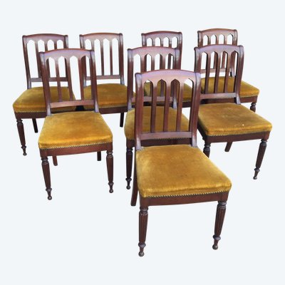 Eight 19th-century mahogany chairs