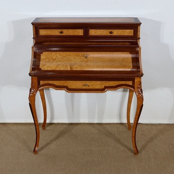  Raro scrittoio da signora in legno pregiato, stile Luigi XV, periodo Napoleone III - 1850