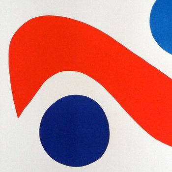 Incredibile litografia originale di Alexander Calder "Skybird" in edizione limitata 1974 (Braniff Airlines)