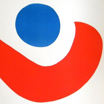 Incredibile litografia originale di Alexander Calder "Skybird" in edizione limitata 1974 (Braniff Airlines)