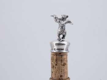 Bottle Stopper In Sterling Silver, 19th Century