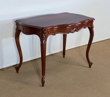  Solid mahogany middle table, Louis XV style - 2nd part of the 19th century