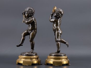 Pair Of Putti, XIXth Century