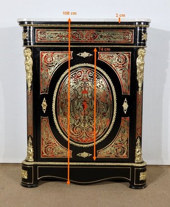  Piece of furniture in "Boulle" marquetry, Napoleon III period - Middle 19th century