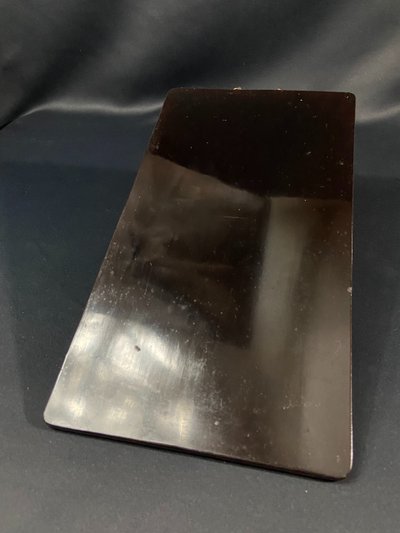 Selezionatore di lettere a 3 livelli in legno laccato con figure dorate Giappone Meiji