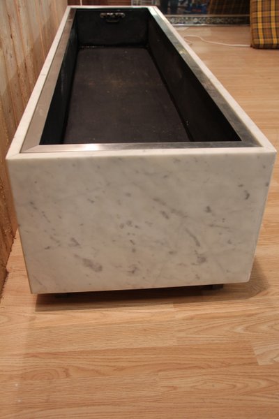 Large 1960's Style Knoll Marble And Steel Planter Brush