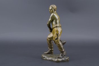 Bronze Figurant Un Travailleur à La Masse, Andor Ruff (1885 - 1951)