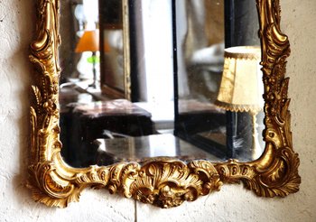 Regency Mirror In Gilded Wood, 18th Century