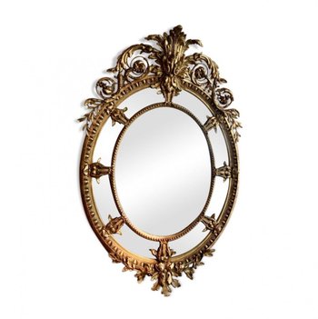 Miroir En Bois et Stuc Doré, XIXe Siècle