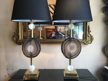 Pair Of "fossil" Lamps, 20th Century