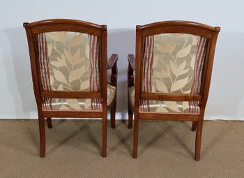  Paar Fauteuils aus massivem Kuba-Mahagoni, Restaurationszeit - Anfang 19.