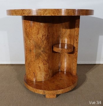  Table guéridon en Loupe de Thuya, Art déco modernisme– Début XXe 