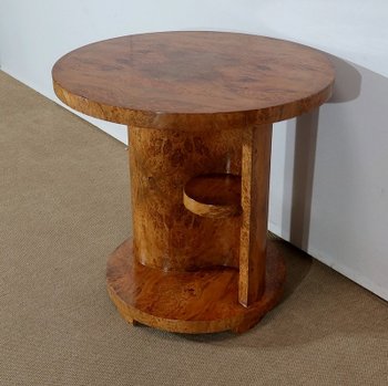  Table guéridon en Loupe de Thuya, Art déco modernisme– Début XXe 