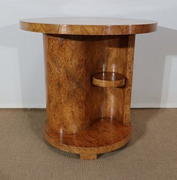  Table guéridon en Loupe de Thuya, Art déco modernisme– Début XXe 