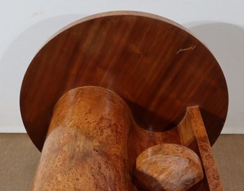  Table guéridon en Loupe de Thuya, Art déco modernisme– Début XXe 