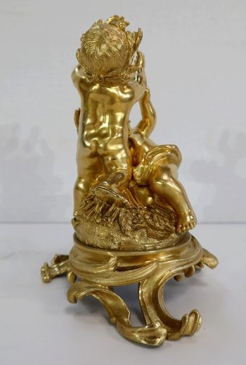  Gruppe aus vergoldeter Bronze, im Geschmack von Louis XV, Epoche Napoleon III - circa 1850