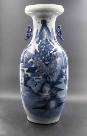 Large glazed earthenware vase, China, 19th century